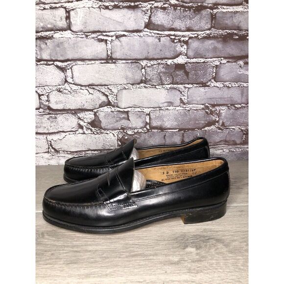 G.H Bass Weejuns Black Leather Handsewn Penny Dress Loafer Shoes Men 12D US/45EU - Picture 11 of 16